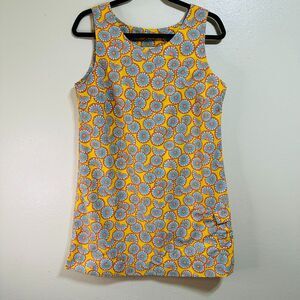 Sahalie Women's BOHO Sleeveless Nylon Dress Size M Cargo Pocket Daisy Design